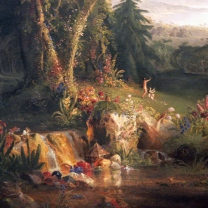 Thomas_Cole_The_Garden_of_Eden_detail_Amon_Carter_Museum